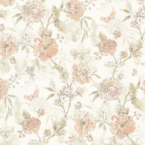 Brewster Kitchen and Bath Resource III 56-sq ft Cream Vinyl Floral ...