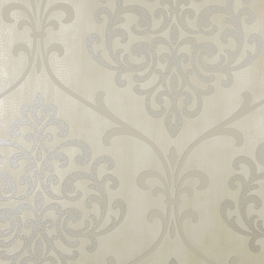 Brewster Wallcovering Sparkle 56-sq ft Taupe Non-Woven Damask Unpasted