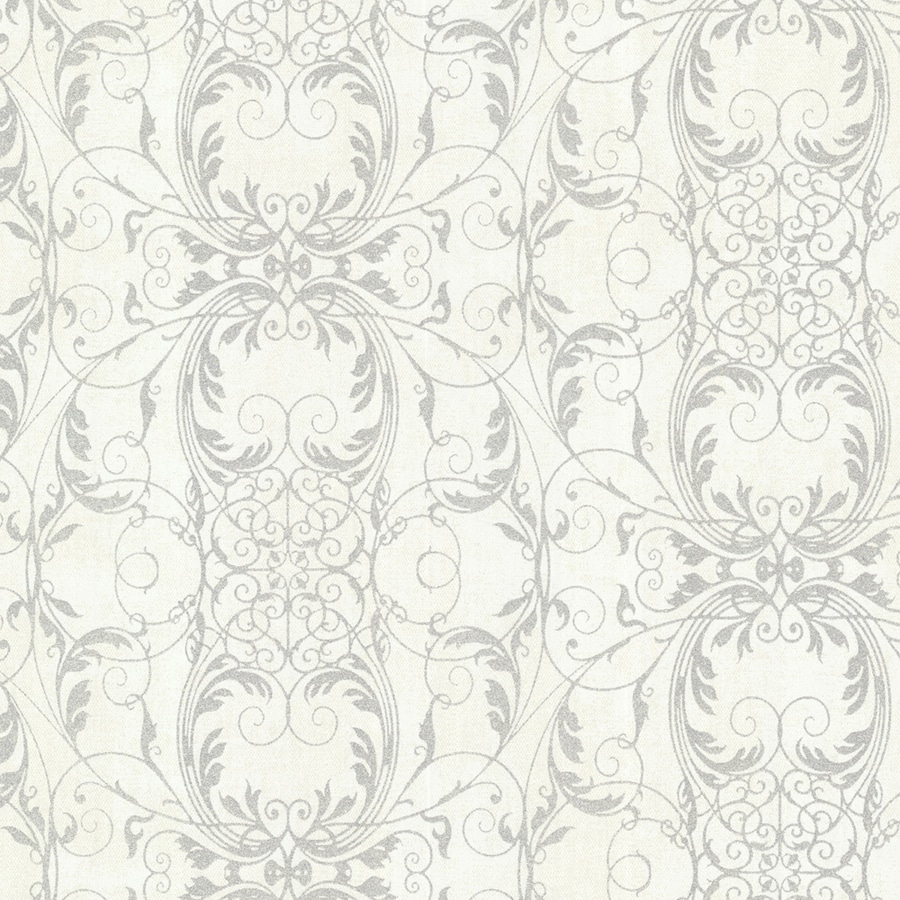 Brewster Wallcovering Sparkle 56 Sq Ft Opal Non Woven Damask Unpasted Wallpaper In The Wallpaper Department At Lowes Com