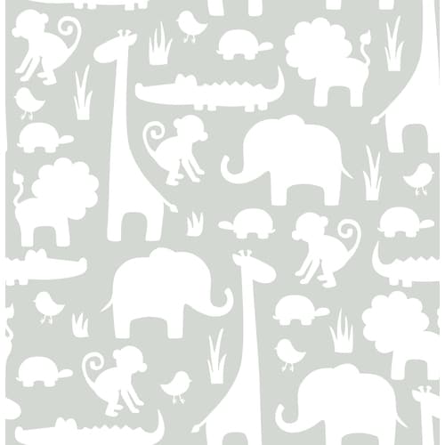 NuWallpaper 30.75-sq ft Grey Vinyl Birds Self-Adhesive ...