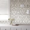 Shop Brewster Wallcovering Peel and Stick Grey Vinyl Damask Peel and ...