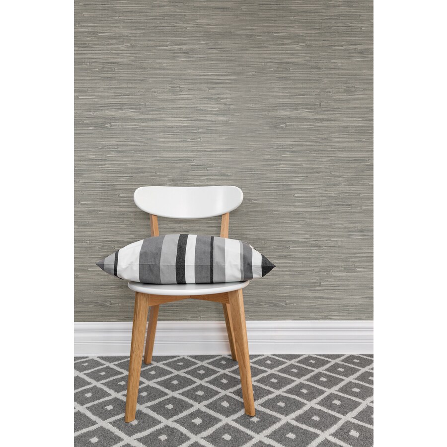 NuWallpaper Gray Vinyl Grasscloth Wallpaper at