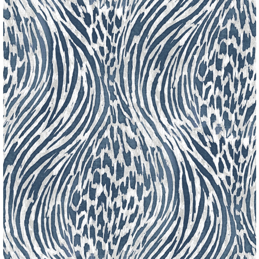 Brewster Wallcovering Moonlight 56.4-sq ft Blue Non-Woven Tribal ...