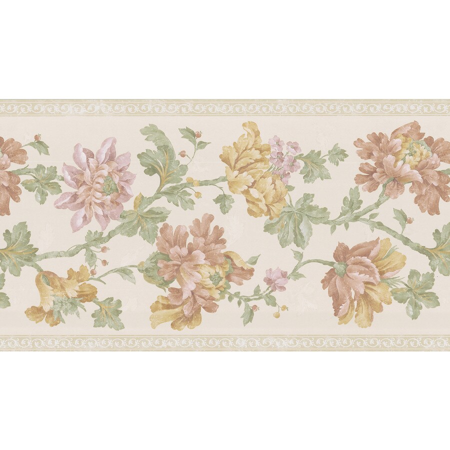 Brewster Wallcovering 121/4" Floral Prepasted Wallpaper Border in the