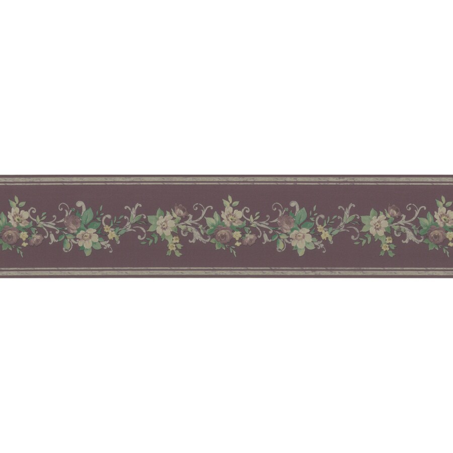Brewster Wallcovering 43/4" Floral Prepasted Wallpaper Border in the