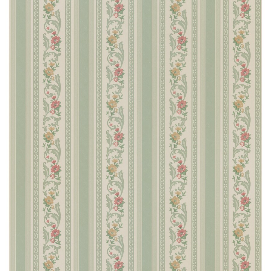 PP27721 Floral Stripe Wallpaper  Total Wallcovering  Vintage floral  wallpapers Striped wallpaper Floral wallpaper
