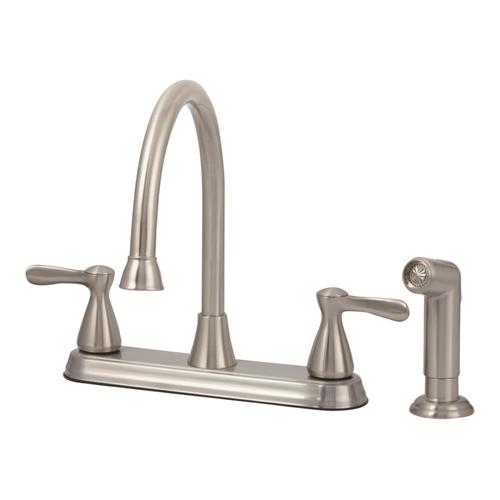 EZ-FLO Tuscany Brushed Nickel 2-Handle Deck Mount High-Arc Handle/Lever ...