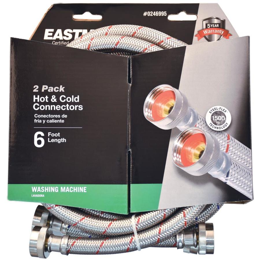 EASTMAN 2Pack 6ft L 3/4in FHT Inlet x 3/4in Outlet Stainless Steel