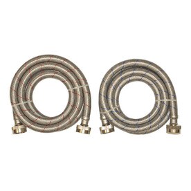 EASTMAN 2-Pack 6-ft 1500-PSI Stainless Steel Washing Machine Connectors