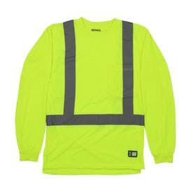 UPC 092021161044 product image for BERNE APPAREL XX-Large-Long Safety Yellow High Visibility Reflective T-Shirt | upcitemdb.com