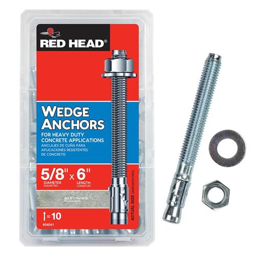 Red Head 10 Pack 6 in X 5 8 in Wedge Anchors In The Concrete Anchors 