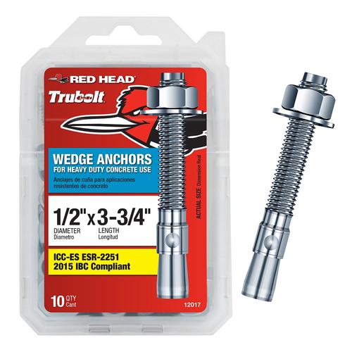 Piece-10 Hard-to-Find Fastener 014973237394 Concrete Wedge Anchors 3//4 x 8-1//2