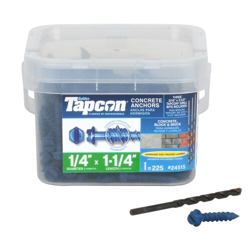 Tapcon 225Pack 11/4in x 1/4in Concrete Anchors in the