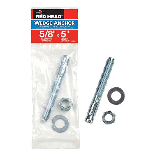Red Head 5in x 5/8in Wedge Anchors in the Concrete Anchors department
