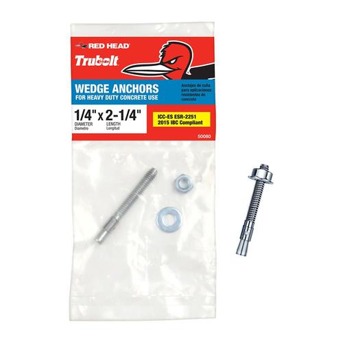 Red Head 21/4in x 1/4in Wedge Anchors in the Concrete Anchors