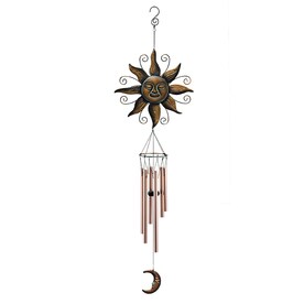 Garden Treasures 41-in Multi-Color Metal Sunface Wind Chime