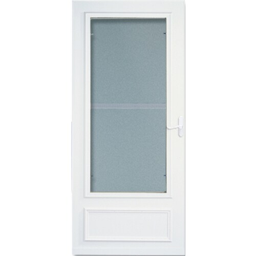 LARSON White Oceanside Mid-View Tempered Glass Storm Door (Common: 81 ...