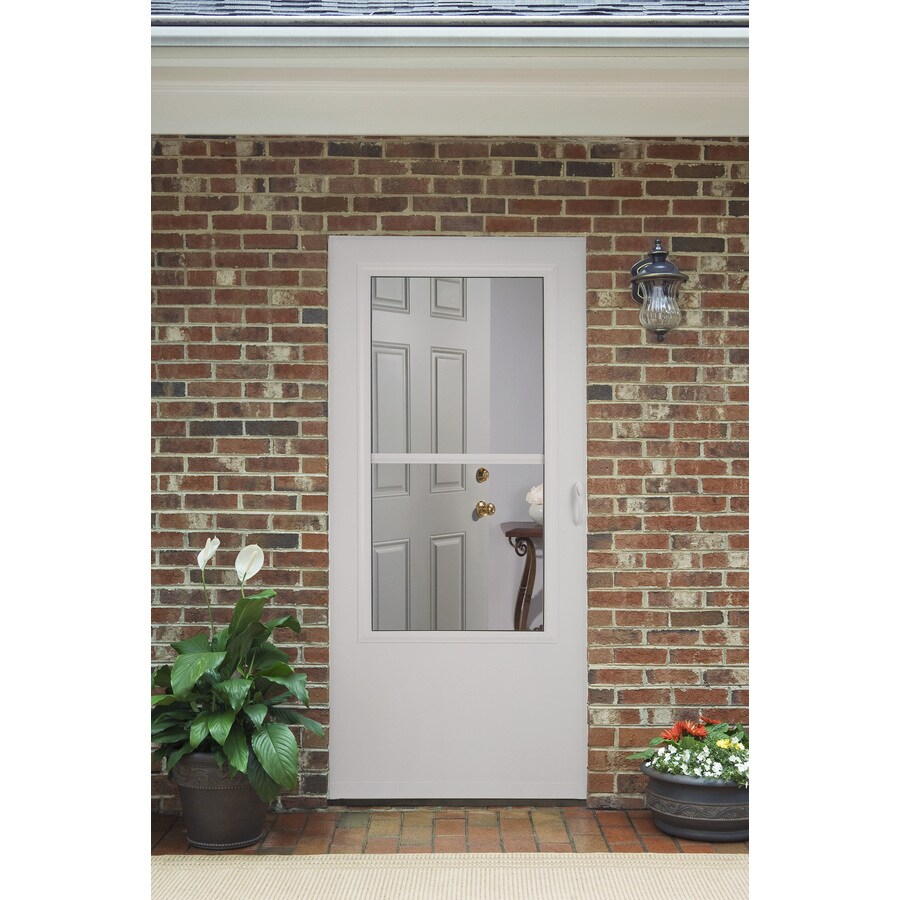 Comfort Bilt 36 In X 81 In White Mid View Storm Door At 6328