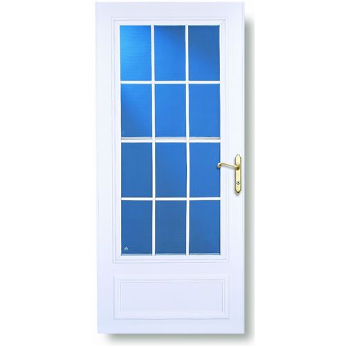 LARSON Richmond White MidView Wood Core Standard Half Screen Storm