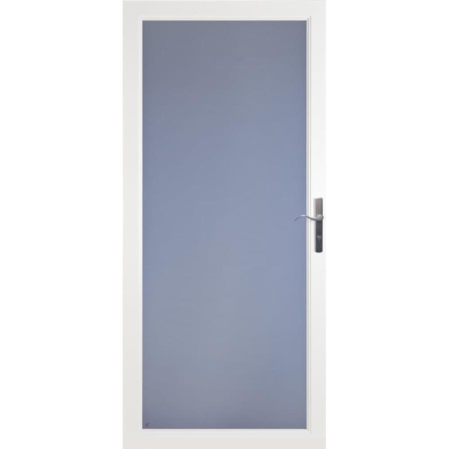 Secure Elegance White Full View Aluminum Storm Door Common 36 In 81 In Actual 35 75 In X 79 75 In