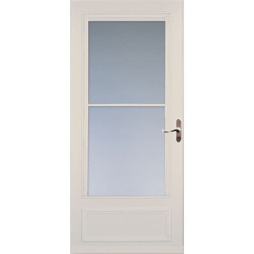 LARSON Savannah 32in x 81in Almond MidView Wood Core Storm Door in