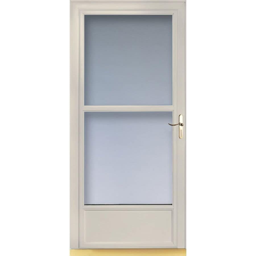 Shop LARSON 32in W Almond Retractable Screen Storm Door at