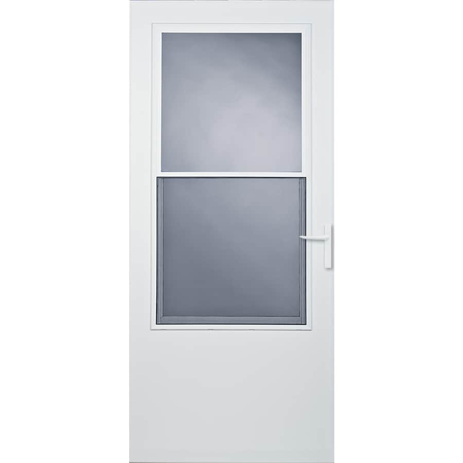 Shop LARSON Athens White MidView Wood Core Storm Door 32in x