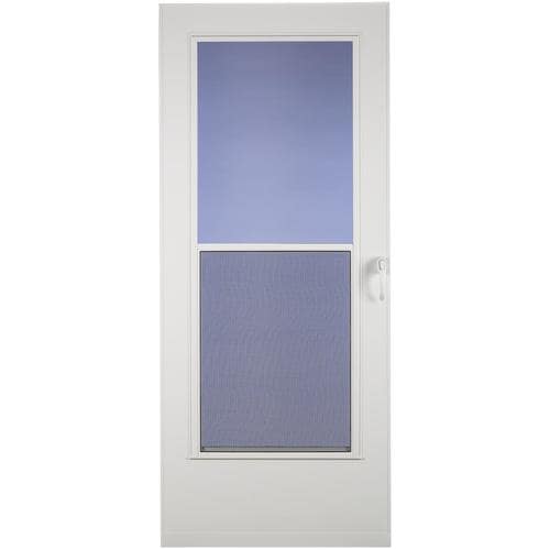 LARSON Mobile Home 32in x 76in White MidView Wood Core Storm Door in