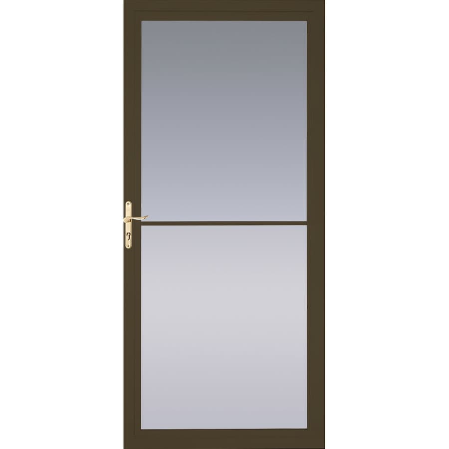 Pella Montgomery Brown Full View Aluminum Storm Door With