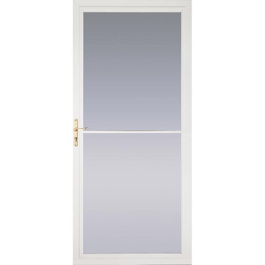 Pella Montgomery White FullView Aluminum Storm Door with Retractable