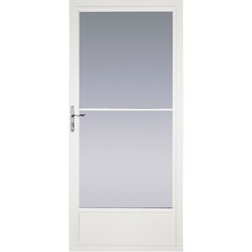 Pella White Mid View Aluminum Storm Door With Retractable Screen
