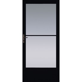 Pella Black Mid View Aluminum Storm Door With Retractable Screen