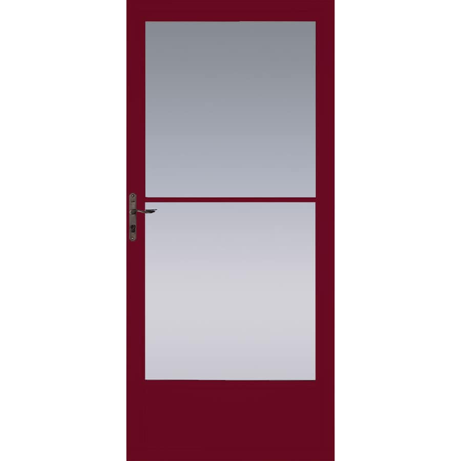 Pella Cranberry Mid View Aluminum Storm Door Common 32 In X 81