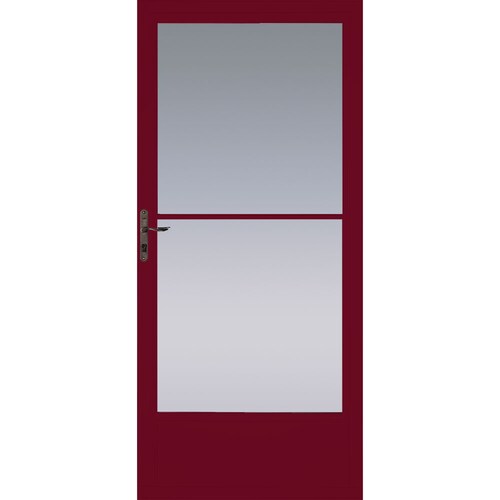 Pella Cranberry Mid View Aluminum Storm Door Common 32 In X 81