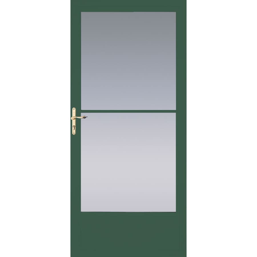 Pella Hartford Green Mid-View Aluminum Storm Door (Common ...