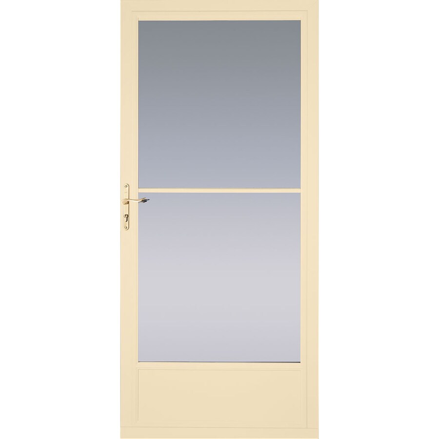 Pella Poplar White Mid View Aluminum Storm Door Common 32 In X