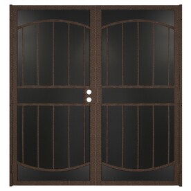Bronze Security Doors At Lowes Gatehouse Gibraltar Max Bronze Steel Surface Mount Double Security Door Common 64 In