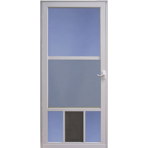 Larson Pet View White Full Aluminum Storm Door Common 32 In