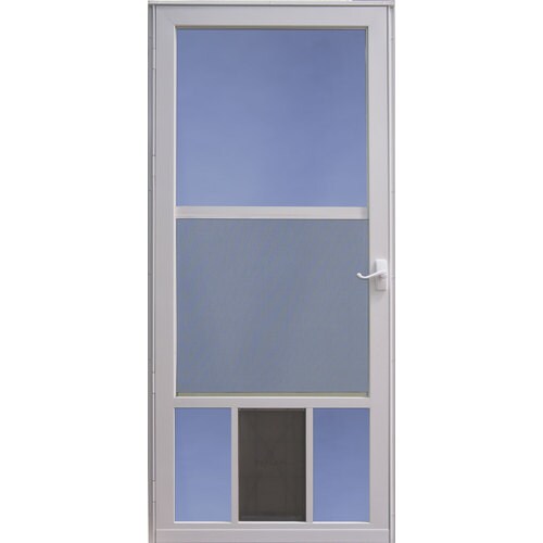 Larson Pet View White Full View Aluminum Storm Door Common 36 In X 81 In Actual 35 75 In X 79 75 In At Lowes Com