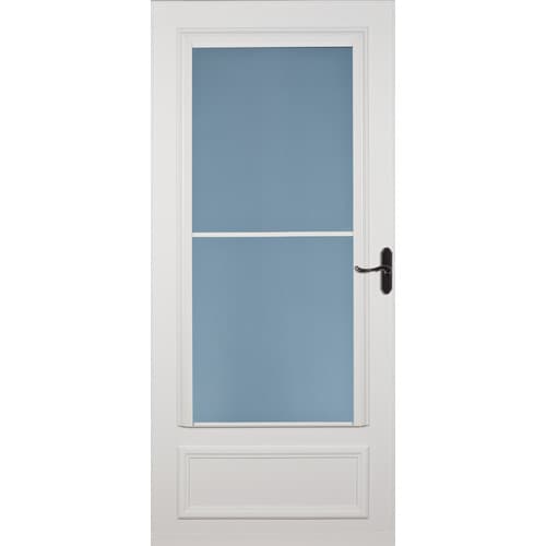 Savannah White Mid View Wood Core Storm Door Common 36 In X 81 In Actual 35 75 In X 79 875 In