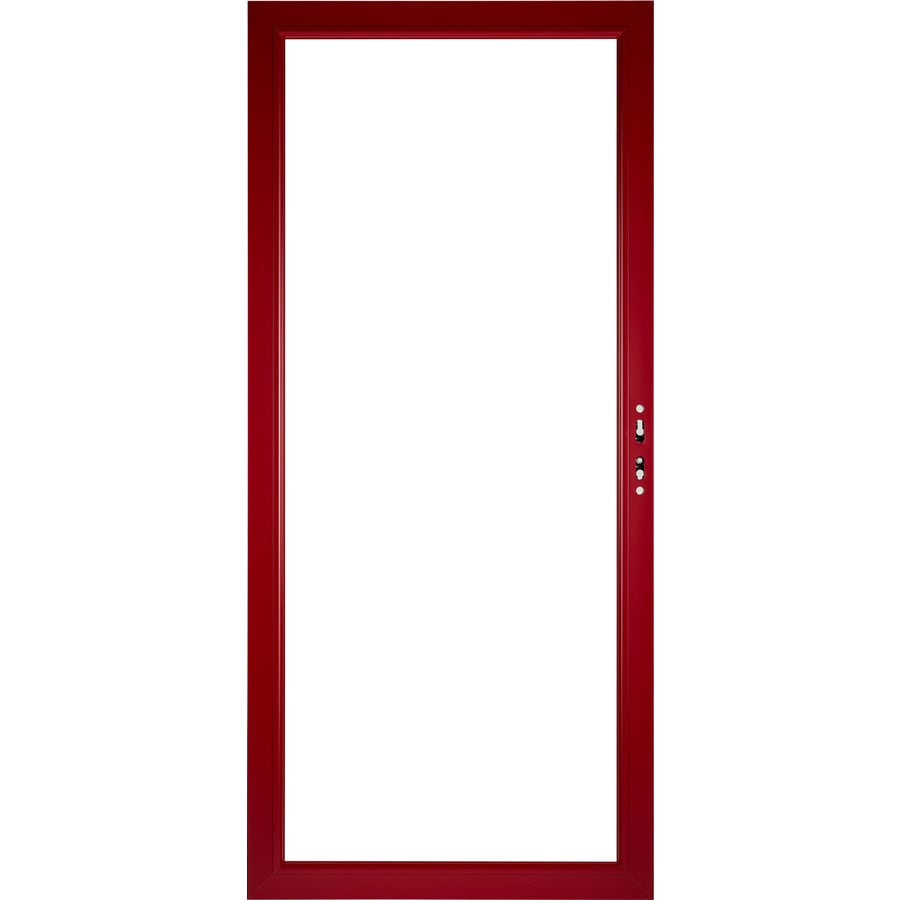 Pella Select Aluminum 36 In X 81 In Real Red Storm Door