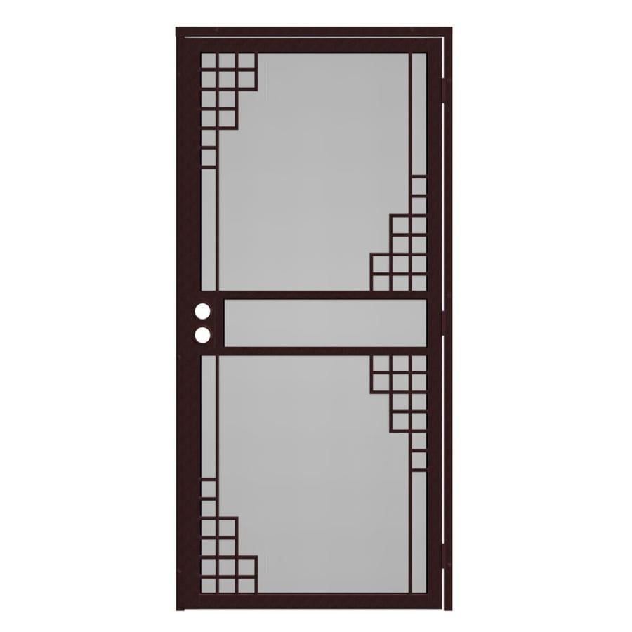 Gatehouse Monterey Bronze Steel Surface Mount Single Security Door Gatehouse Monterey Bronze Steel Surface Mount Single Security Door Common 32 In X 81 Actual 35 75