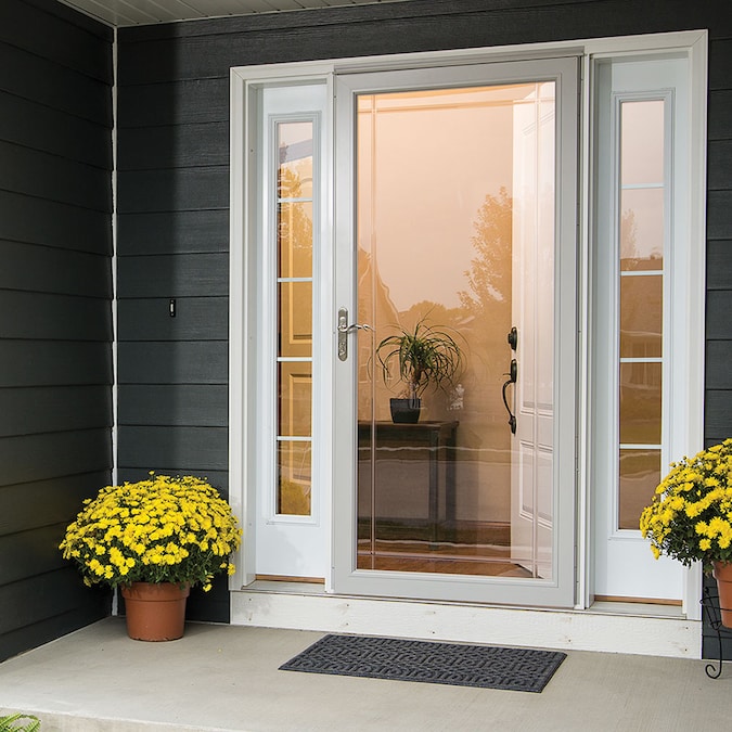 Pella Select 36in x 81in White FullView Aluminum Storm Door in the Storm Doors department at