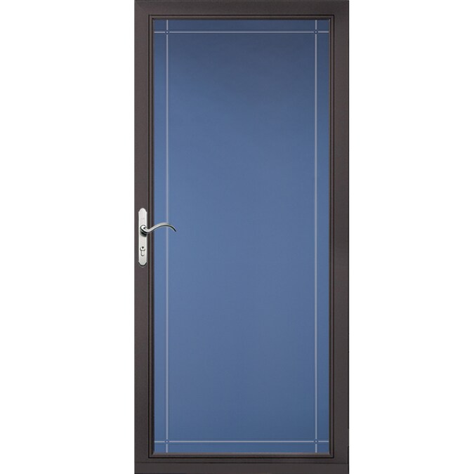 Pella Select 36in x 81in Brown FullView Aluminum Storm Door in the Storm Doors department at