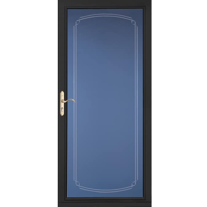 Pella Select 36in x 81in Black FullView Aluminum Storm Door in the Storm Doors department at