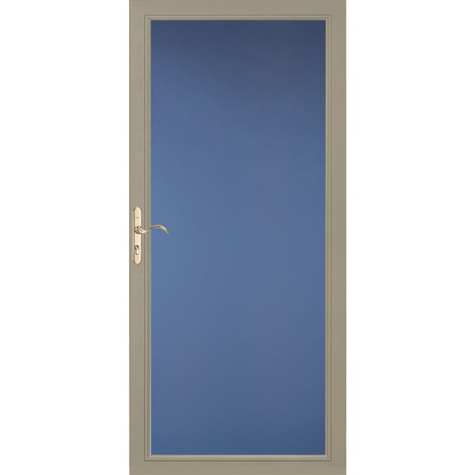 Pella Select LowE 36in x 81in Putty FullView Aluminum Storm Door in the Storm Doors