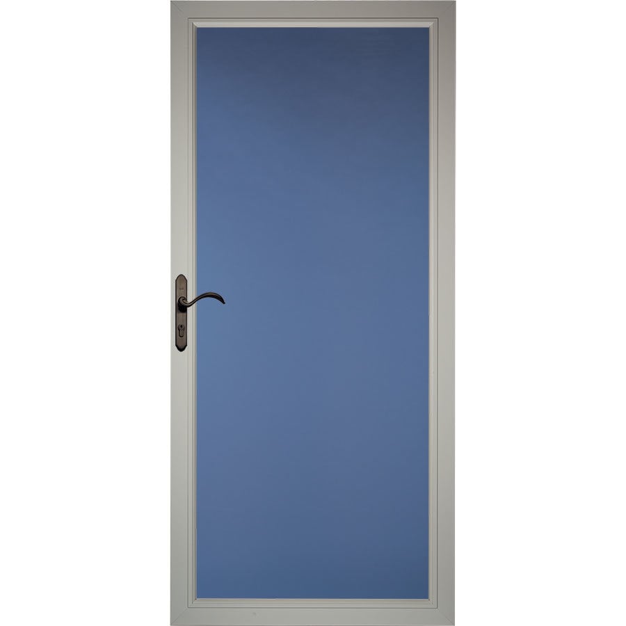 Pella Select Low E Morning Sky Gray Full View Aluminum Storm Door