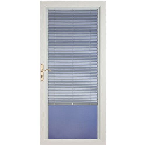 Pella 36in x 81in White FullView Aluminum Storm Door in the