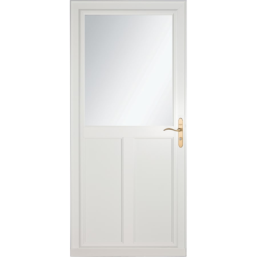 LARSON Tradewinds 36in x 81in White HighView Aluminum Storm Door in