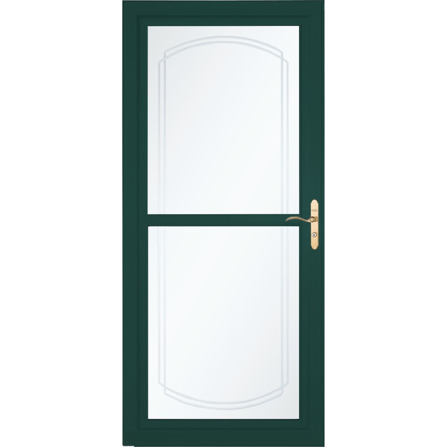 LARSON Tradewinds Bevel Green Full-view Aluminum Storm Door (Common: 36-in x 81-in; Actual: 35.75-in x 79.75-in)